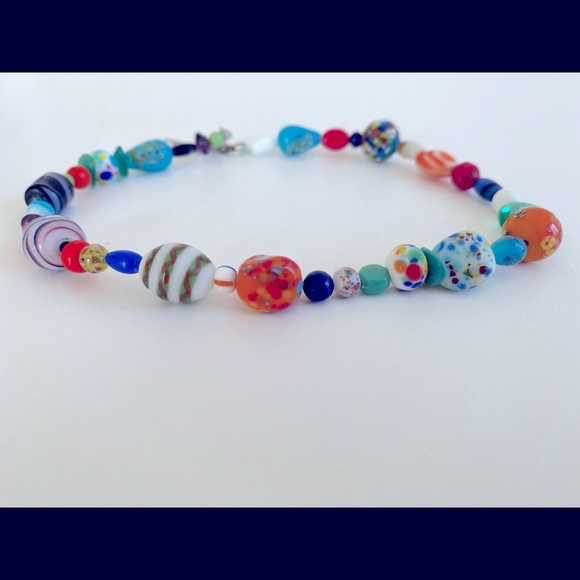 Artisan Glass Bead Choker Necklace - Picture 10 of 12